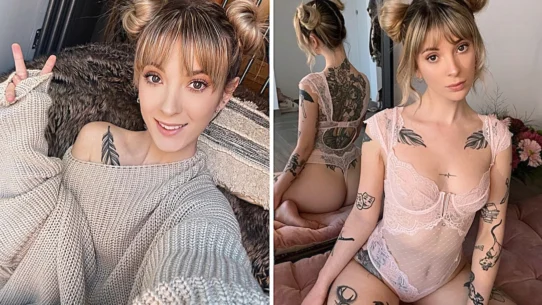 model Jade Vow position for a photo