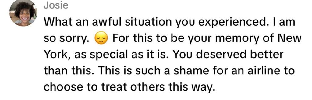 Social media comment on the post