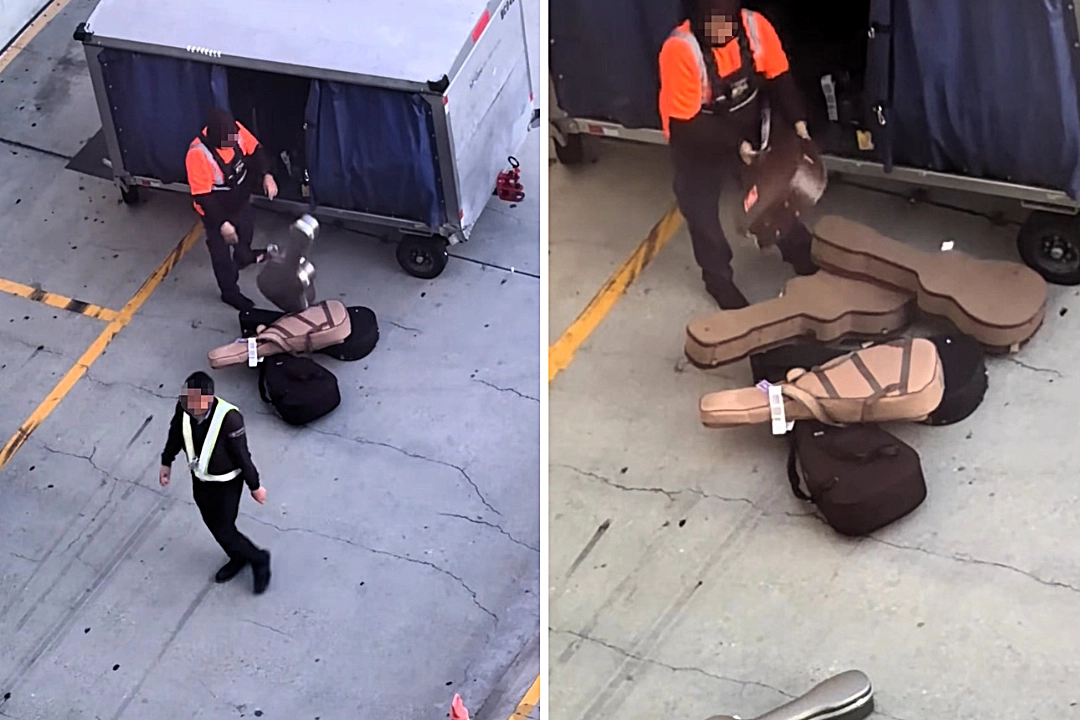 College student Nick Ruiz filmed a baggage handler at LAX throwing guitar cases onto the ground