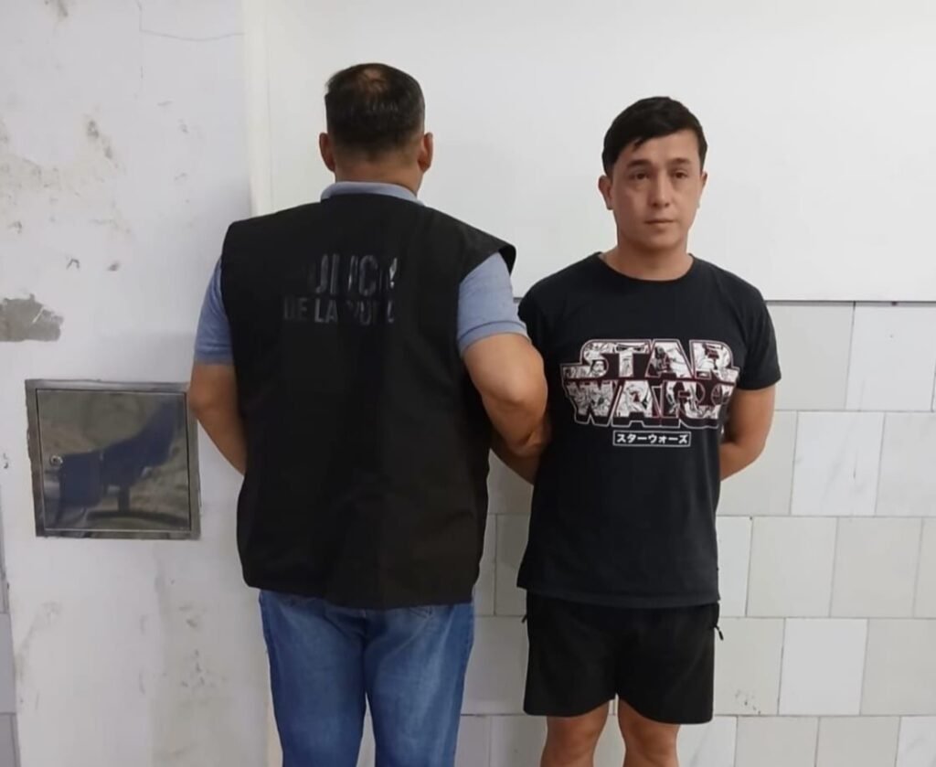 Luciana Martínez’s manager, Cristian Wagne, being arrested