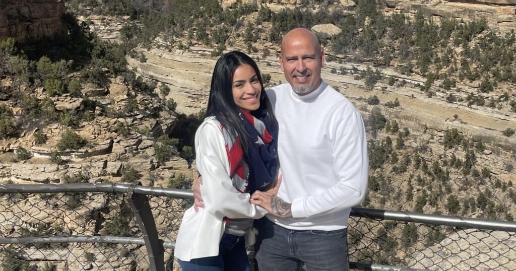Christine Sanchez, 34, met 59-year-old Eduardo Hernando on a dating app three years ago