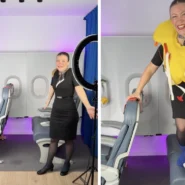 Travel influencer Barbie Bac built a replica airline cabin in her living room