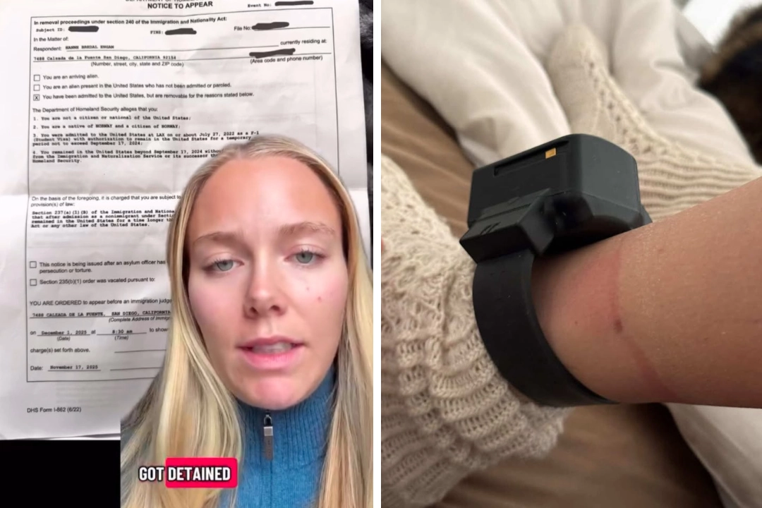 Norwegian Hanne Bredal Engan, 24, was arrested by armed ICE officers during her green card interview