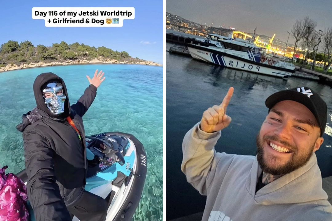 Kevin Neubeck left Greece on a jet ski with Google Maps and a waterproof bag