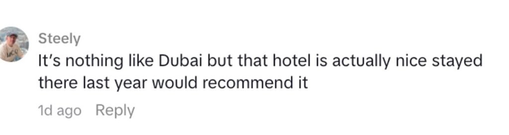 Social media comment on the post