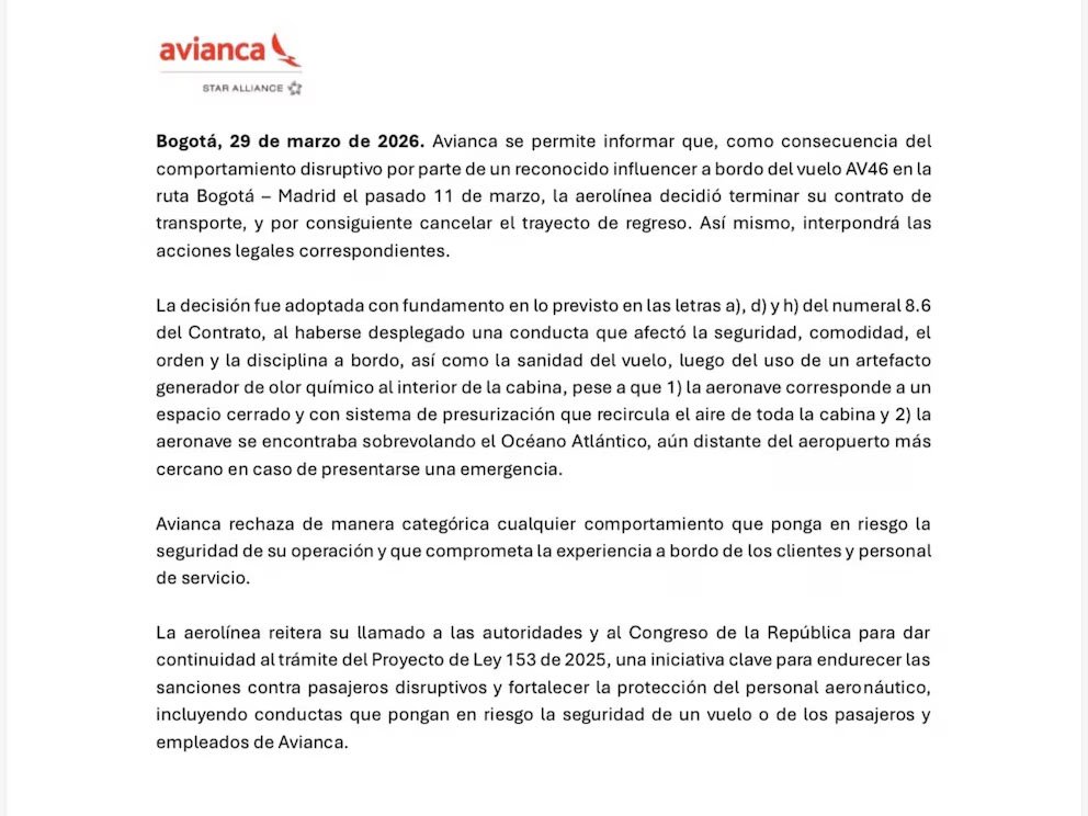 Colombian influencer Yeferson Cossio allegedly used a device producing realistic flatulence sounds and smells on an Avianca flight