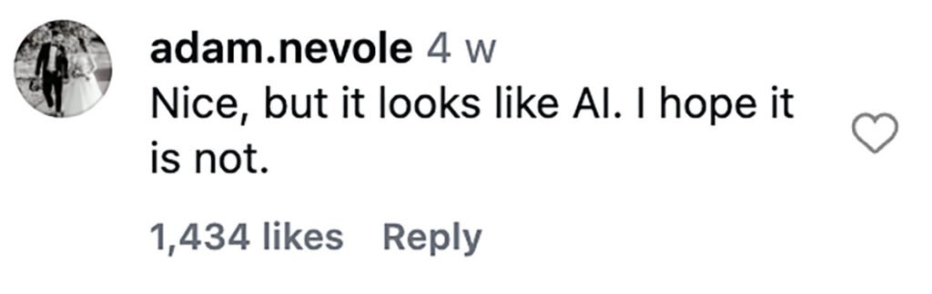 Social media comment on the post of Clare