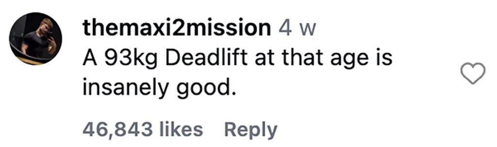 Social media comment on the post of Clare