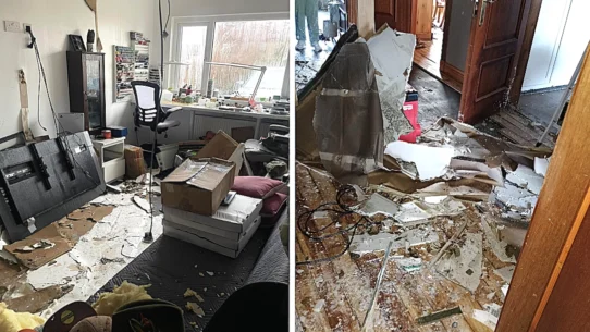 every room destroyed by a burst pipe