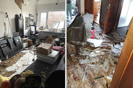 every room destroyed by a burst pipe