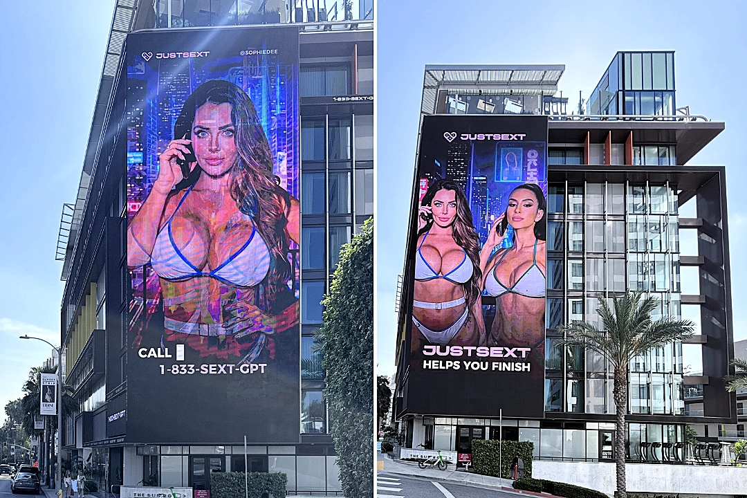 A billboard featuring AI-generated models on LA's Sunset Boulevard has sparked outrage