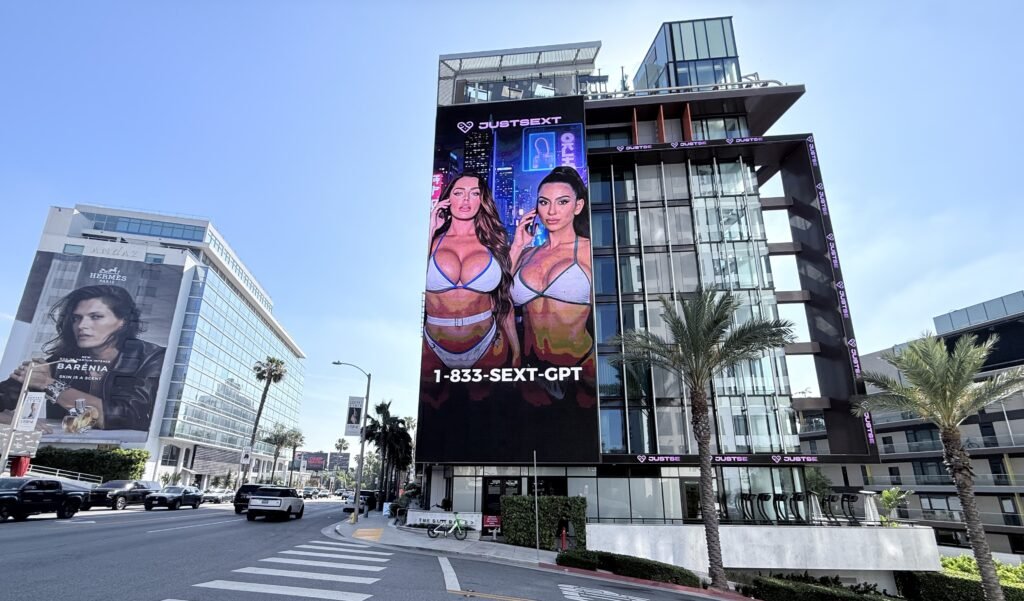 A billboard featuring AI-generated models on LA's Sunset Boulevard has sparked outrage