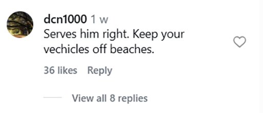 Social media comment on the post