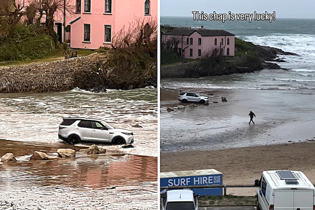 A driver left their car on a beach in Polzeath over Easter and the tide came in