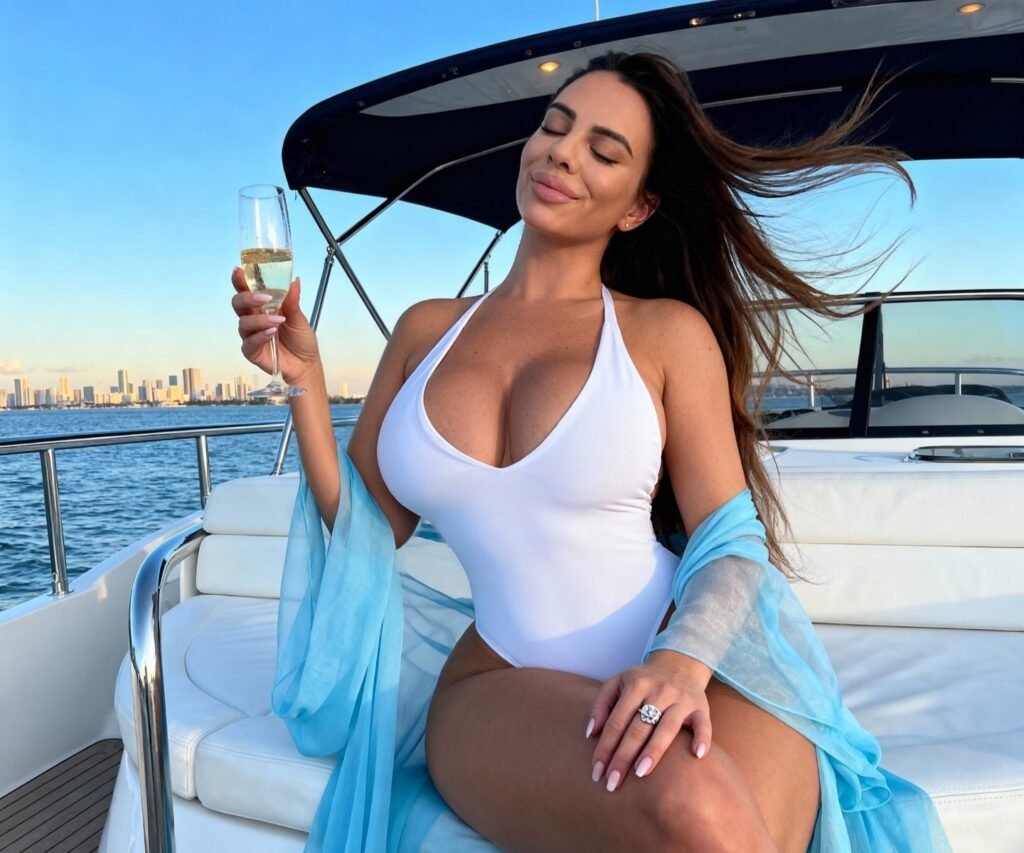 model Raissa Bellini position for a photo