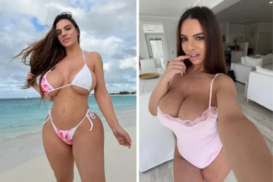 model Raissa Bellini position for a photo