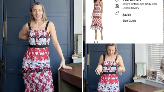 Manchester thrifter Holly Wood spotted a Ted Baker midi dress worth over £300 on a charity shop rail and paid just £9.