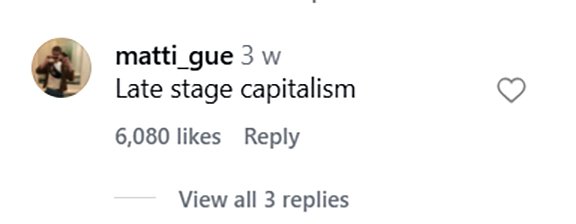 Social media comment on the post