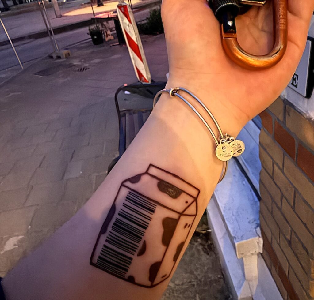 A 24-year-old student in Amsterdam got his Albert Heijn clubcard barcode tattooed on his arm