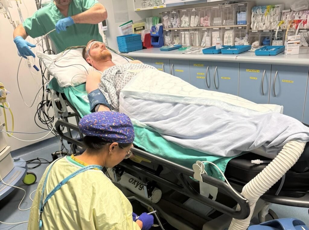 Ed Boyd's heart stopped twice after a 65kmph cycling crash