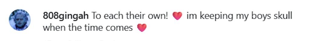 Social media comment on the post