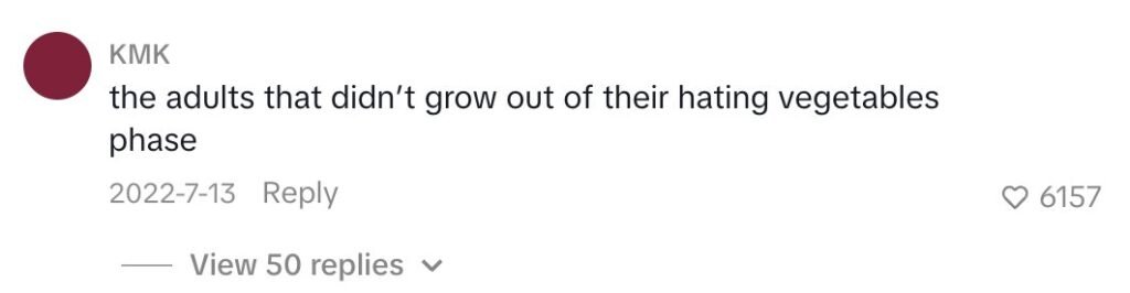 Social media comment on the post