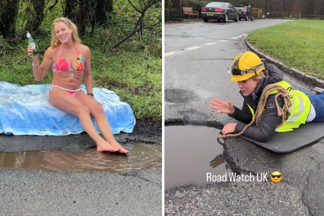 Julia Roberts, 50, stripped to a bikini in freezing temperatures to protest the state of UK roads