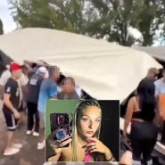 Influencer Jula Greco filmed herself at the scene of an overturned lorry in Argentina as locals looted olive oil