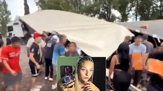 Influencer Jula Greco filmed herself at the scene of an overturned lorry in Argentina as locals looted olive oil
