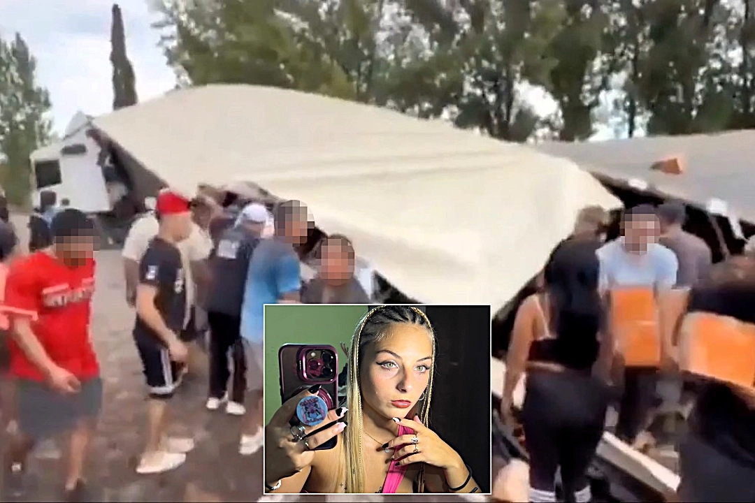 Influencer Jula Greco filmed herself at the scene of an overturned lorry in Argentina as locals looted olive oil