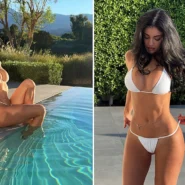 celebrity Kylie Jenner position for a photo