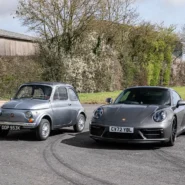 A 2022 Porsche 911 GTS and a 1972 Fiat 500