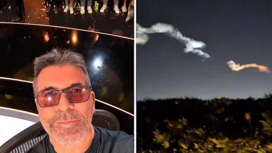Simon Cowell filmed a mysterious trail in the sky above his LA home