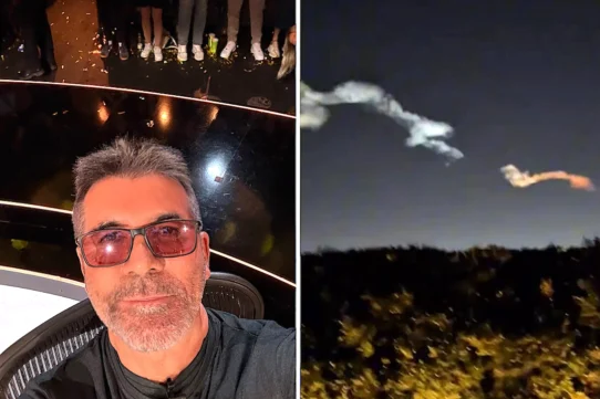 Simon Cowell filmed a mysterious trail in the sky above his LA home