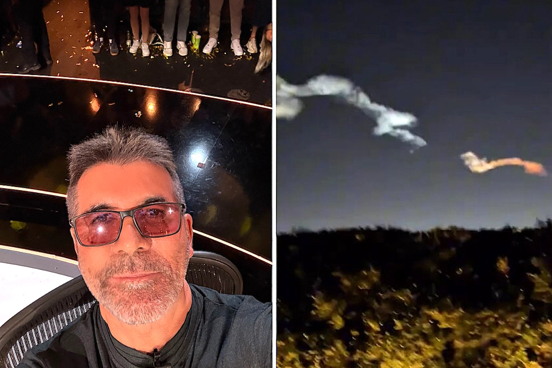 Simon Cowell filmed a mysterious trail in the sky above his LA home