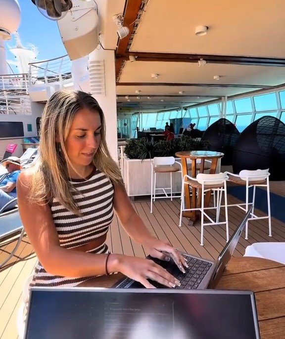 Katrina Middleton, 29, and husband Kevin, 43, sold their home and now live and work from cruise ships