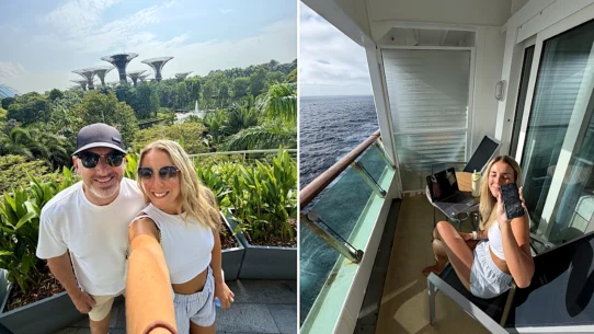 Katrina Middleton, 29, and husband Kevin, 43, sold their home and now live and work from cruise ships