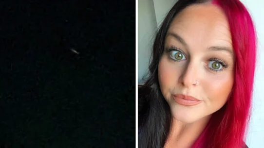 Vikki Harrison filmed a comet-like object with a bright tail speeding across the sky over Plymouth, Devon