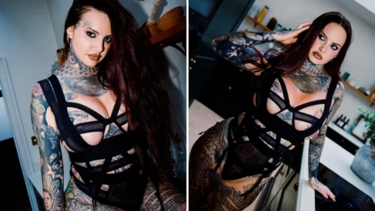 Babestation model Jem Lucy position for a photo