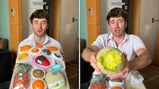 TikToker Carmie Sellitto blew £500 on a luxury fruit hamper at Tokyo's Ginza Sembikiya