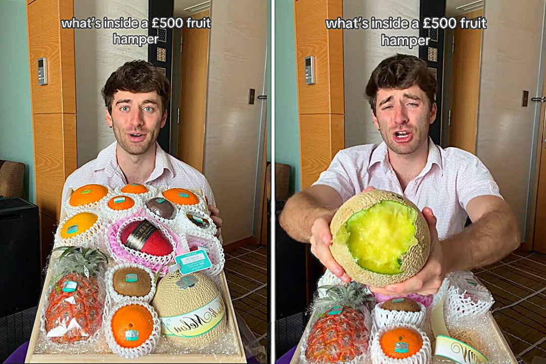 TikToker Carmie Sellitto blew £500 on a luxury fruit hamper at Tokyo's Ginza Sembikiya