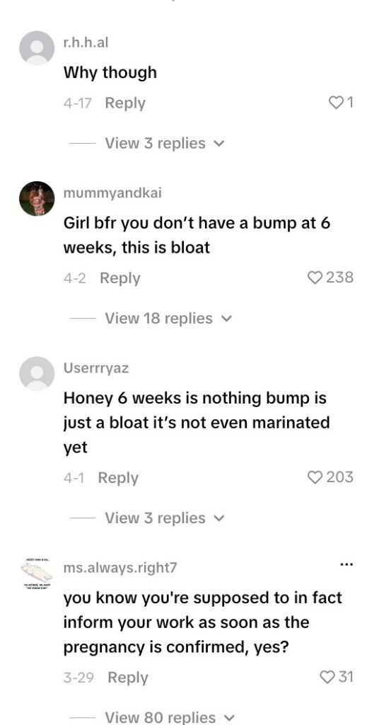 Social media comment on the post