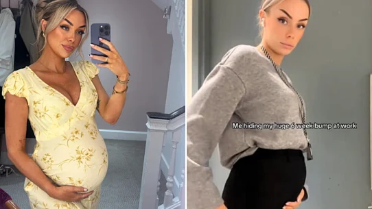 Georgia Simone Pitt hid her six-week bump at work after a previous miscarriage