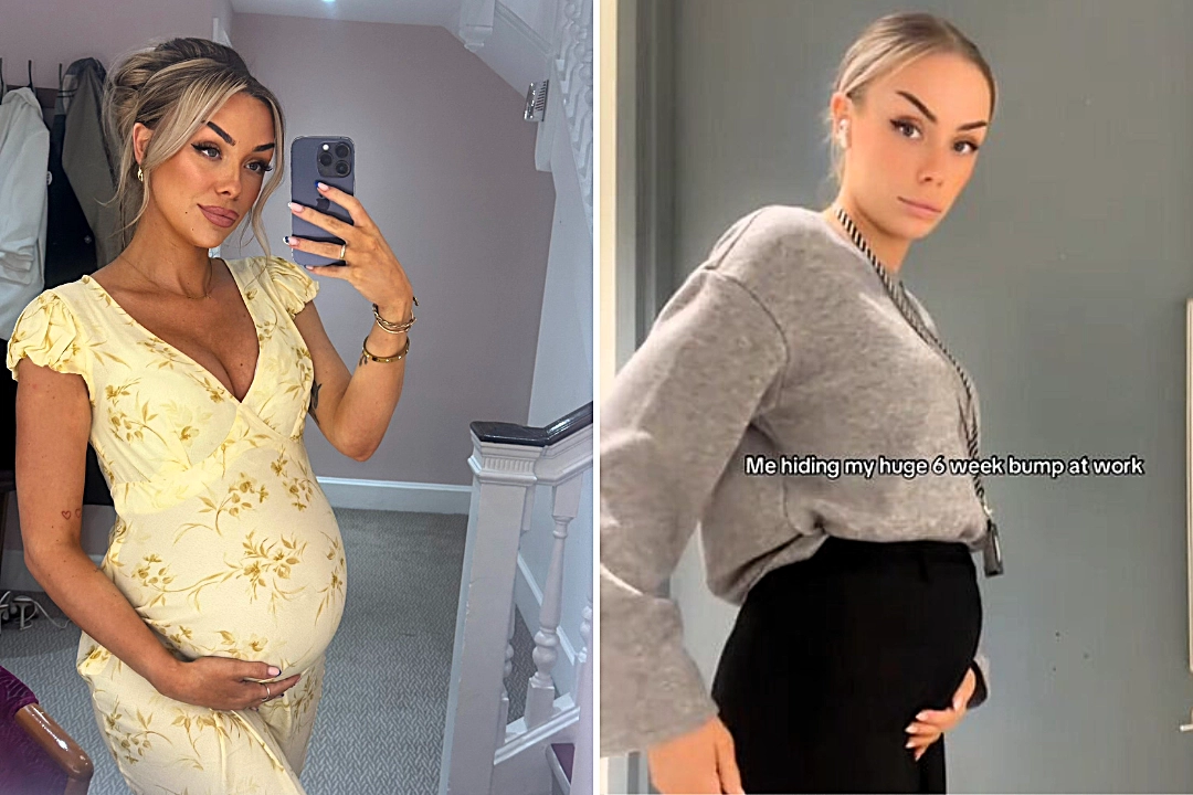 Georgia Simone Pitt hid her six-week bump at work after a previous miscarriage