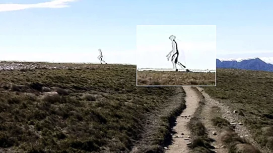 A Taiwan ranger photographed a transparent mantis-headed figure on his iPhone 4 in 2011