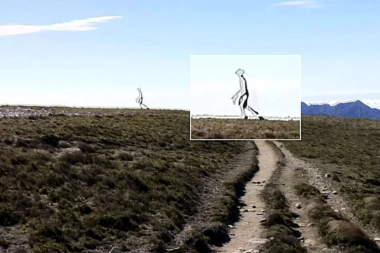 A Taiwan ranger photographed a transparent mantis-headed figure on his iPhone 4 in 2011