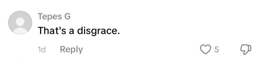 Social media comment on the post