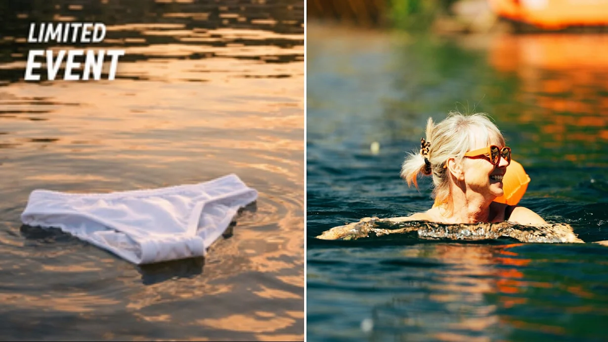 A chalk quarry lake beside Bluewater Shopping Centre in Kent is now hosting nude open-water swims