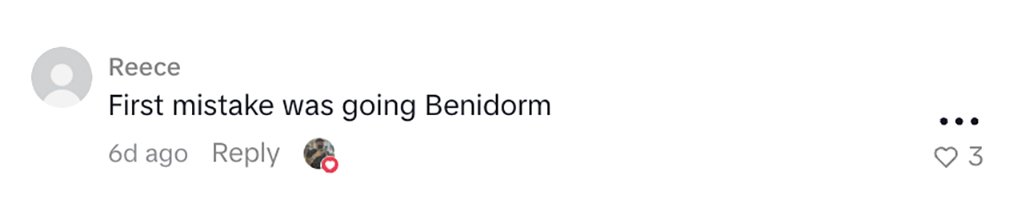 Social media comment on the post