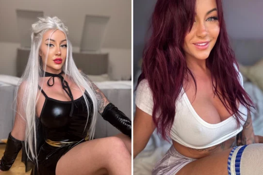 Babestation model Zoe Grey position for a photo